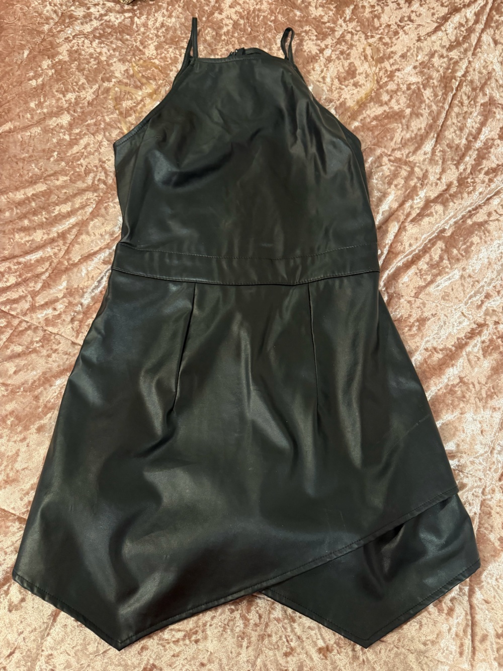 Charlotte Russe Black Faux Leather Romper